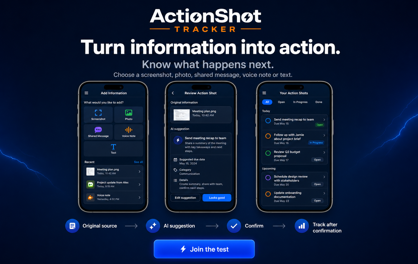 ActionShot Tracker — Turn information into action.